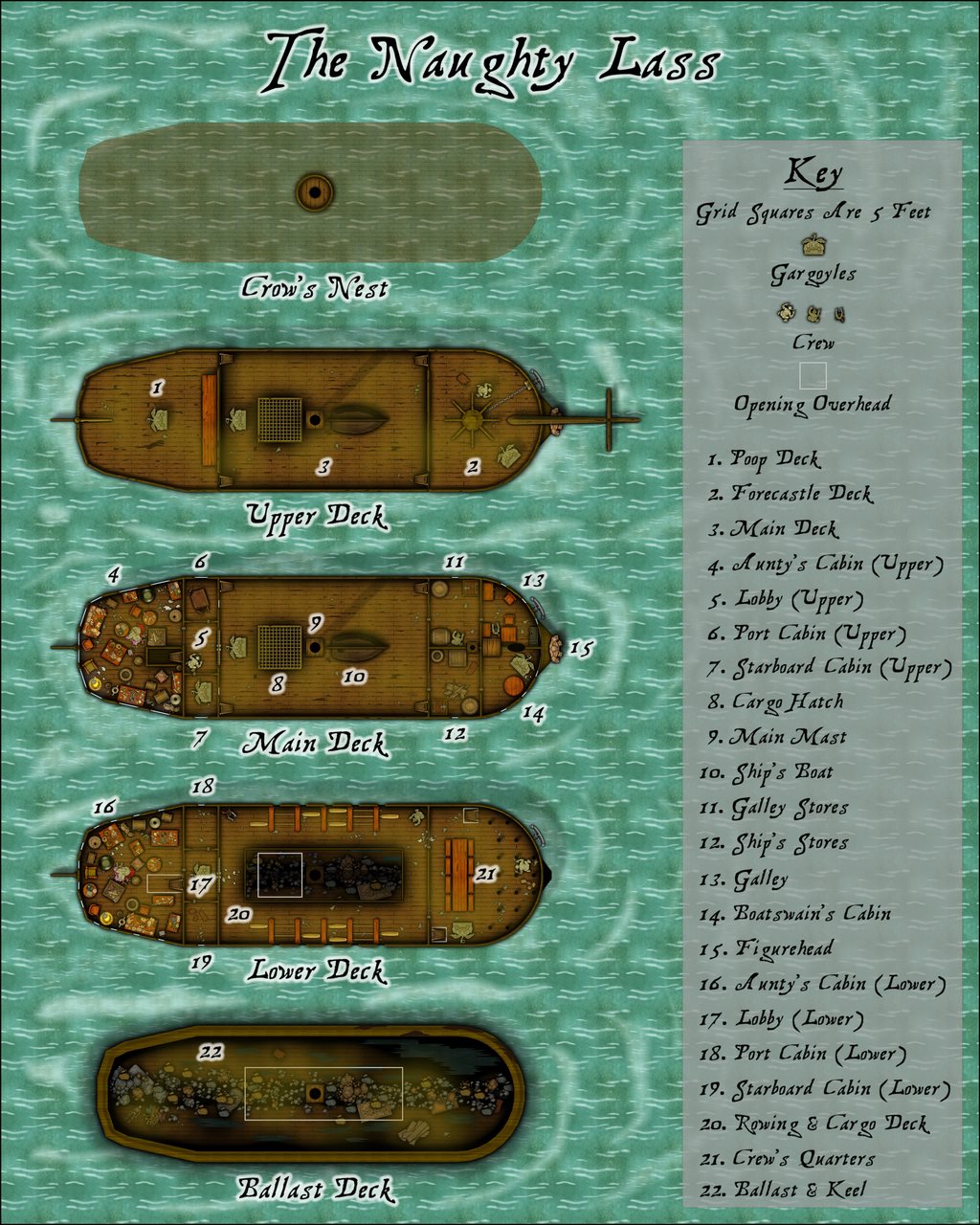 Nibirum Map: naughty lass deck plans by Wyvern