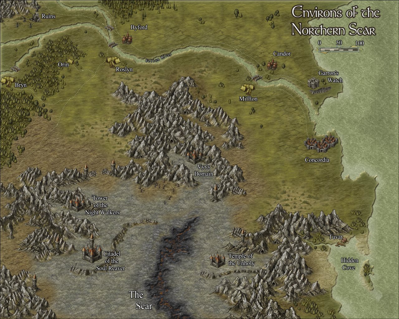 Nibirum Map: northern scar environs by Shessar