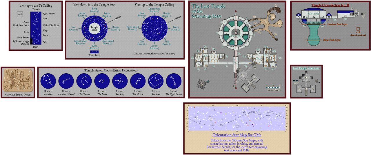 Nibirum Map: temple of the unholy dungeon level 05 - the lost temple of the screaming stars by Wyvern