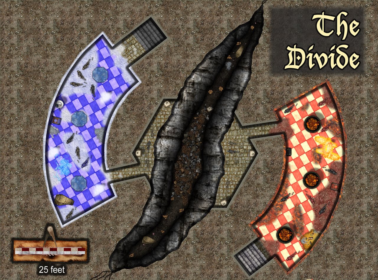 Nibirum Map: temple of the unholy dungeon level 15 - the divide by Monsen