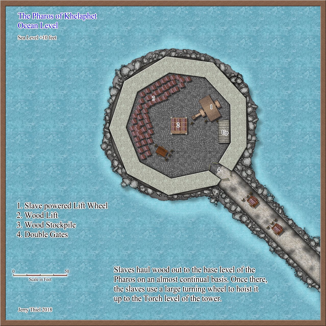 Nibirum Map: Pharos of Khelaphet ocean level by Jerry Thiel
