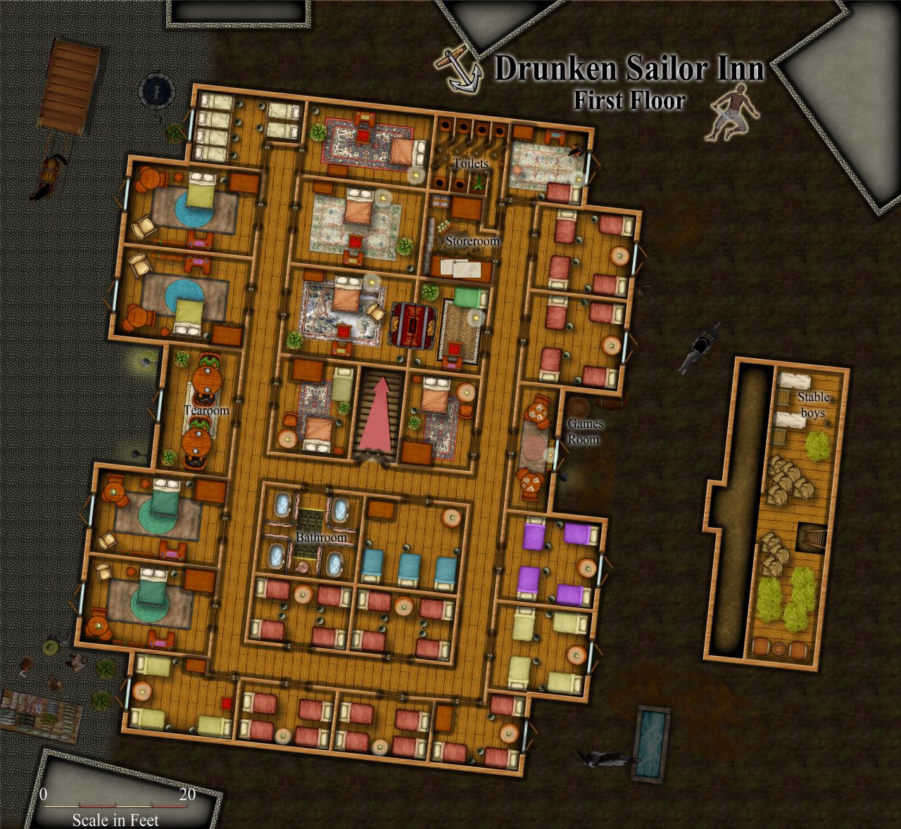 Nibirum Map: drunken sailor inn floor 1 by Quenten Walker