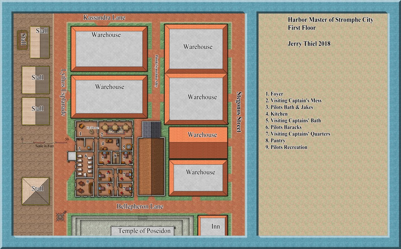 Nibirum Map: harbor master stromphe first floor by Jerry Thiel