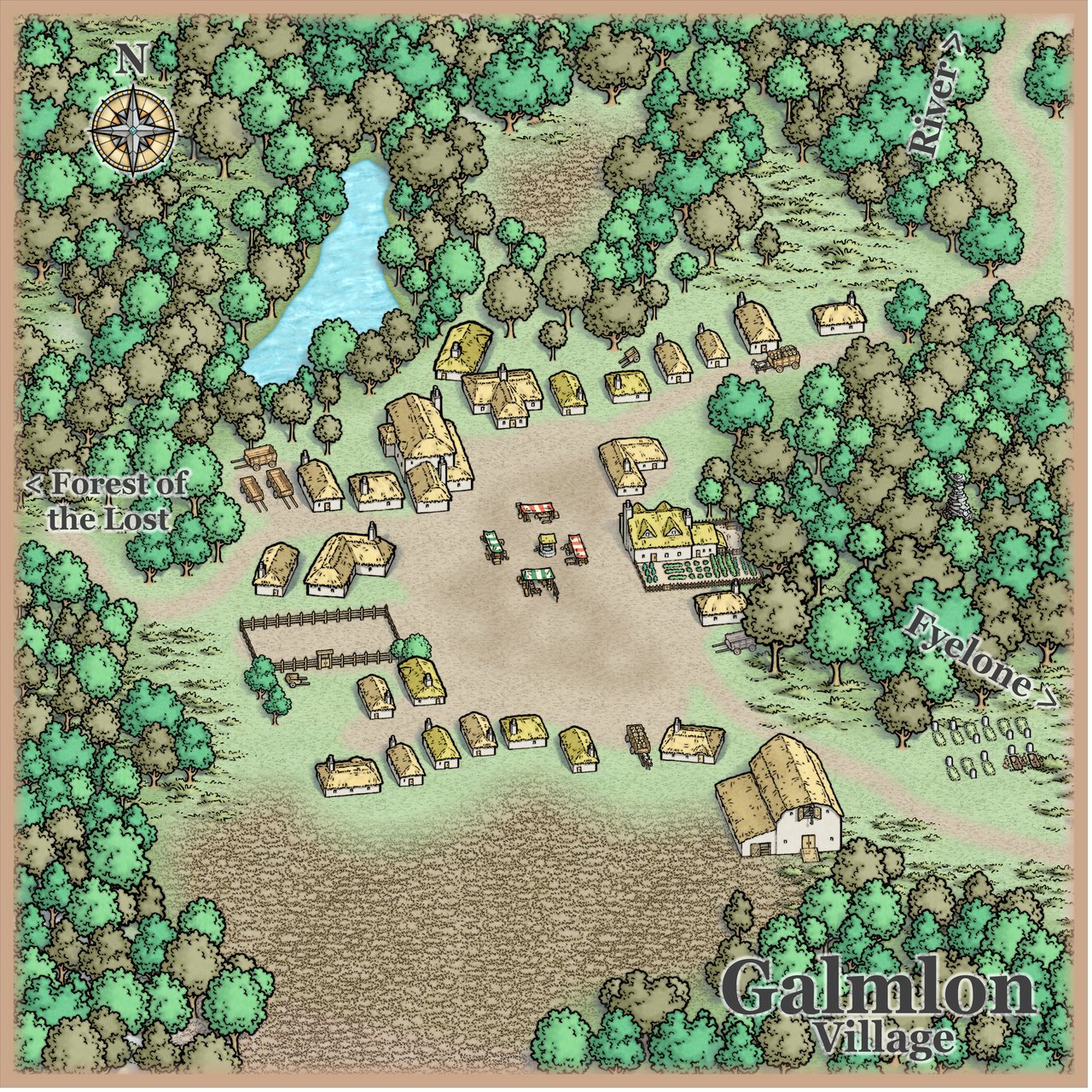 Nibirum Map: galmlon village by Ricko Hasche