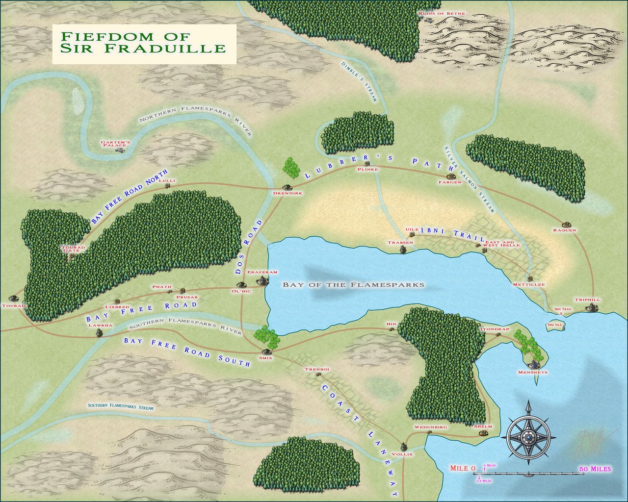 Nibirum Map: fiefdom of sir fraduille by Donald Vernon Anderson