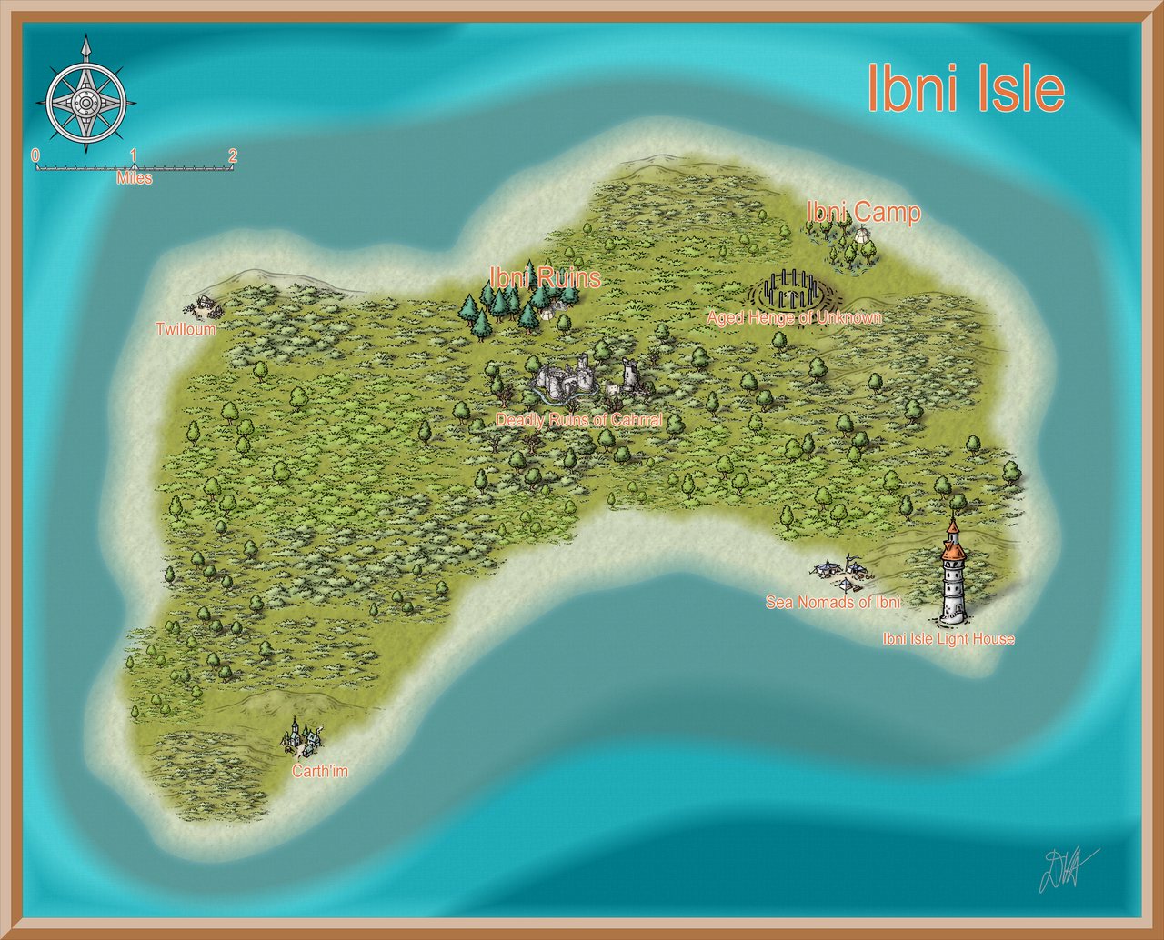Nibirum Map: ibni isle by Donald Vernon Anderson