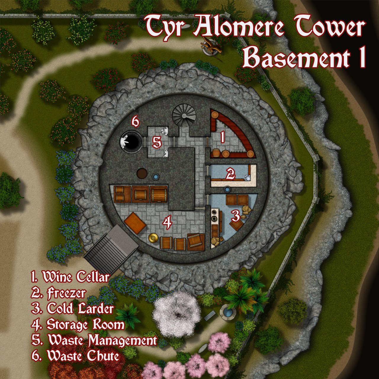 Nibirum Map: tyr alomere tower - basement 01 by Kevin Goebel (Royal Scribe)