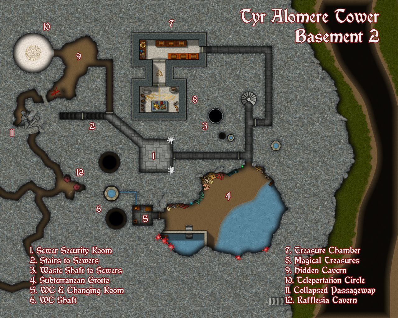 Nibirum Map: tyr alomere tower - basement 02 by Kevin Goebel (Royal Scribe)