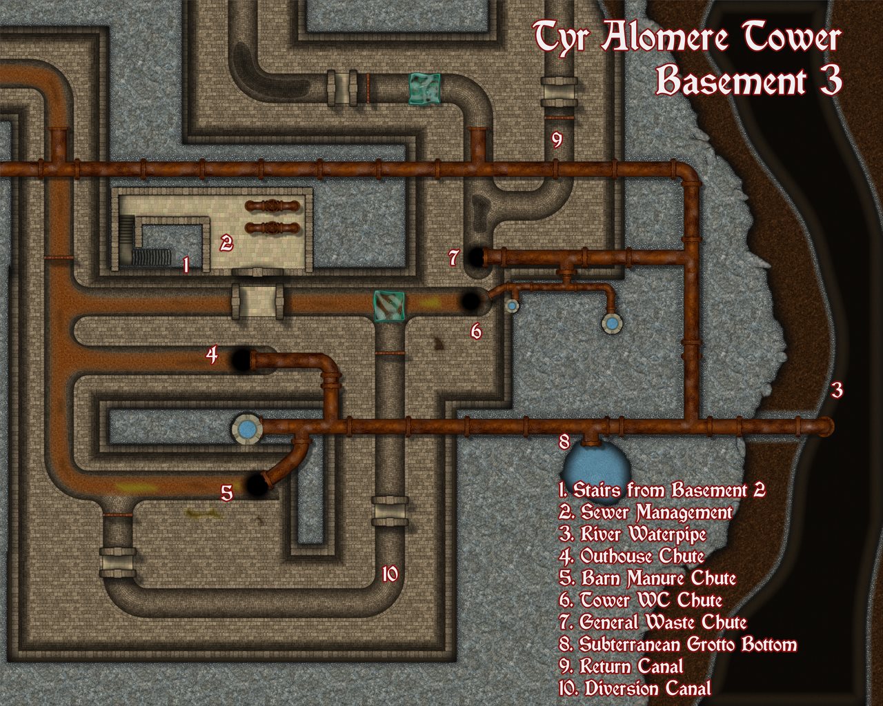 Nibirum Map: tyr alomere tower - basement 03 by Kevin Goebel (Royal Scribe)