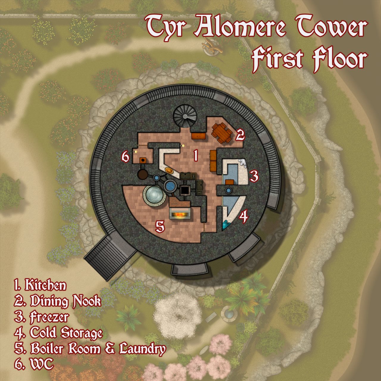 Nibirum Map: tyr alomere tower - level 01 by Kevin Goebel (Royal Scribe)