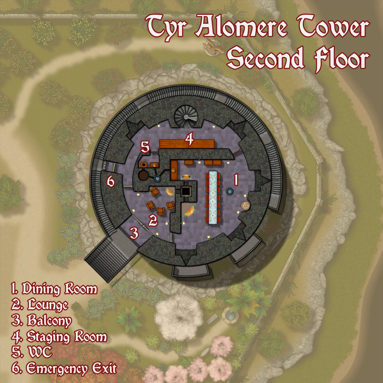 Nibirum Map: tyr alomere tower - level 02 by Kevin Goebel (Royal Scribe)
