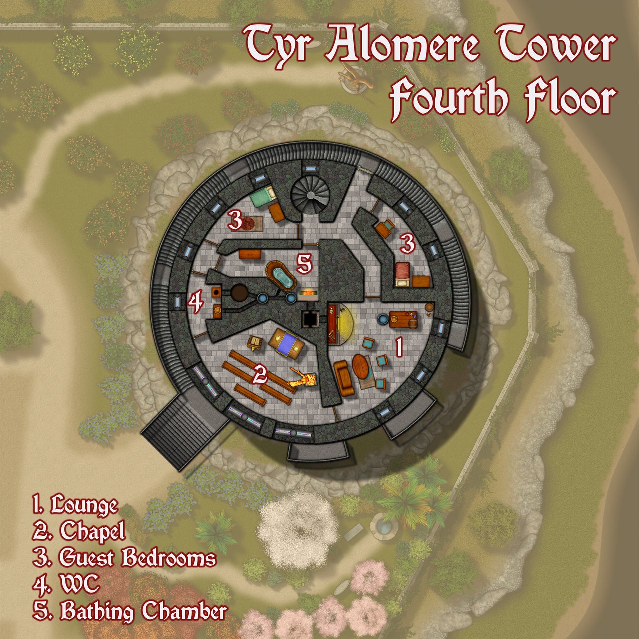 Nibirum Map: tyr alomere tower - level 04 by Kevin Goebel (Royal Scribe)