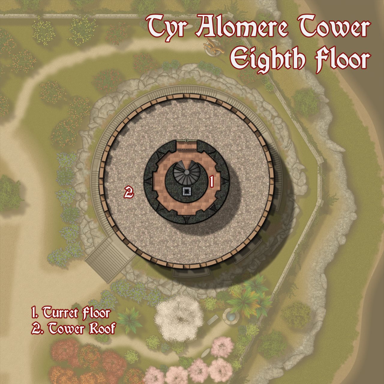 Nibirum Map: tyr alomere tower - level 08 by Kevin Goebel (Royal Scribe)