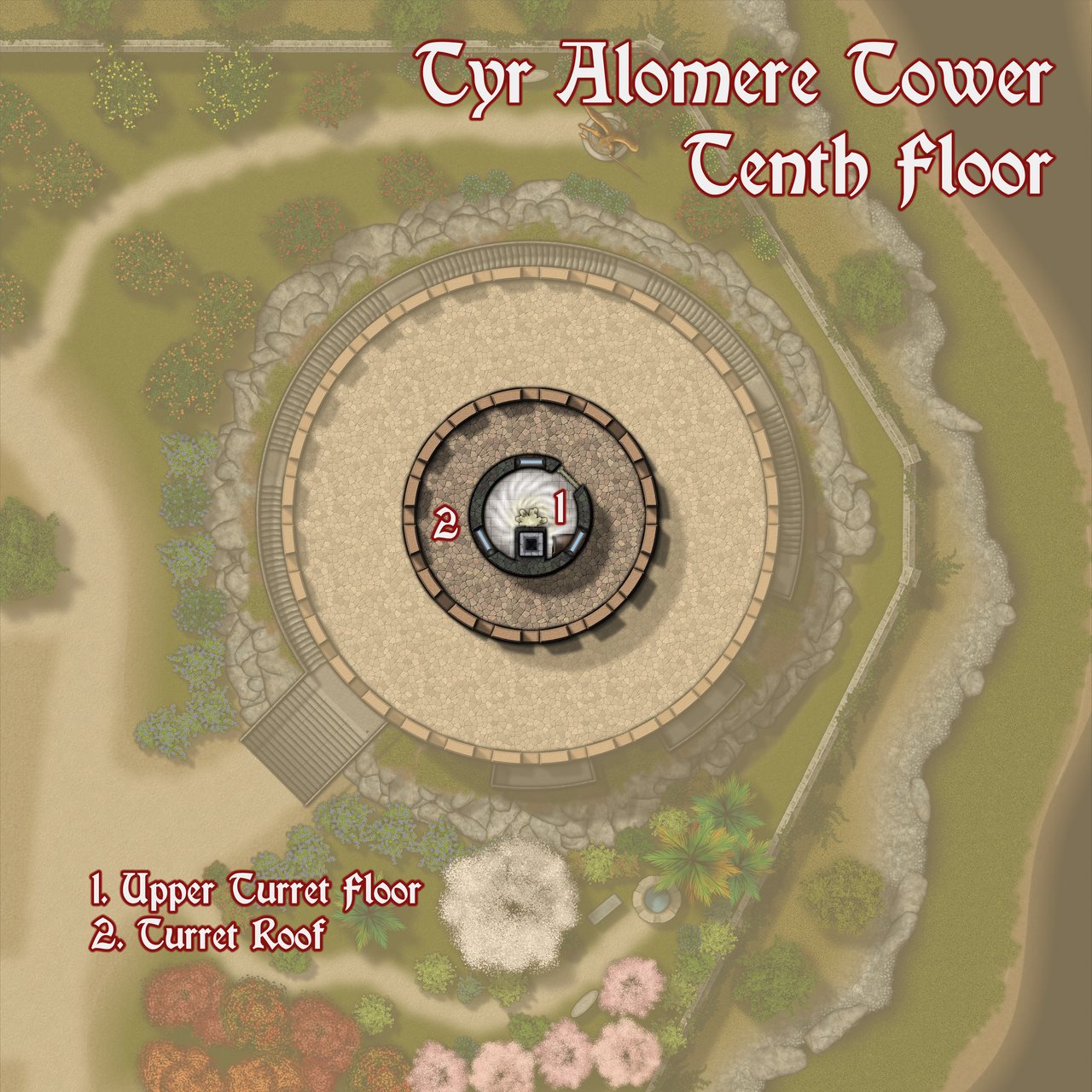 Nibirum Map: tyr alomere tower - level 10 by Kevin Goebel (Royal Scribe)