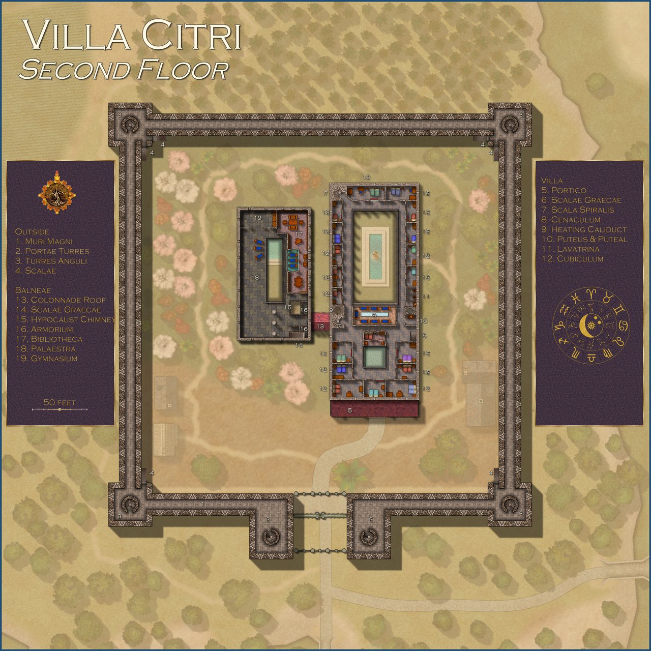 Nibirum Map: villa citri - floor 2 by Kevin Goebel (Royal Scribe)