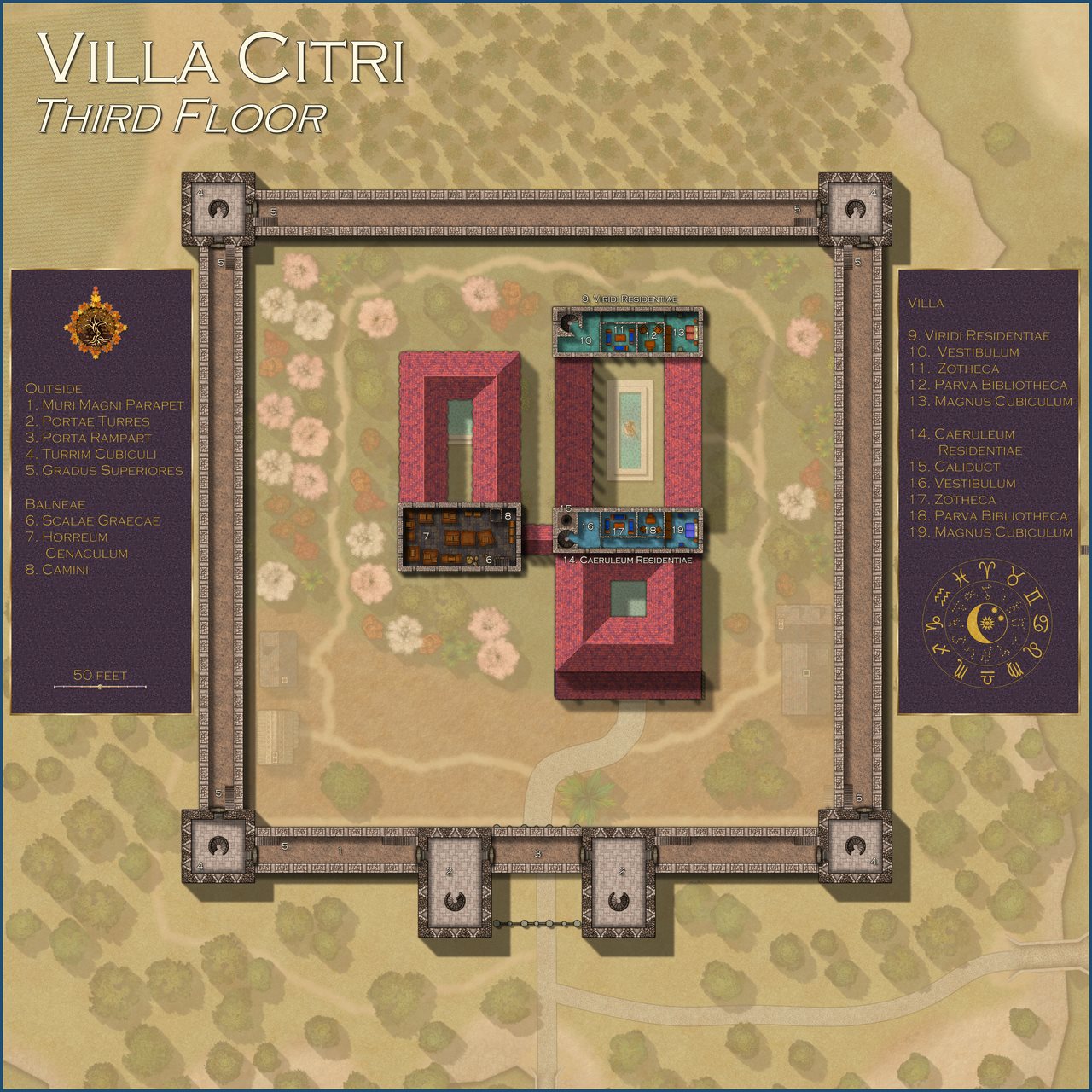 Nibirum Map: villa citri - floor 3 by Kevin Goebel (Royal Scribe)