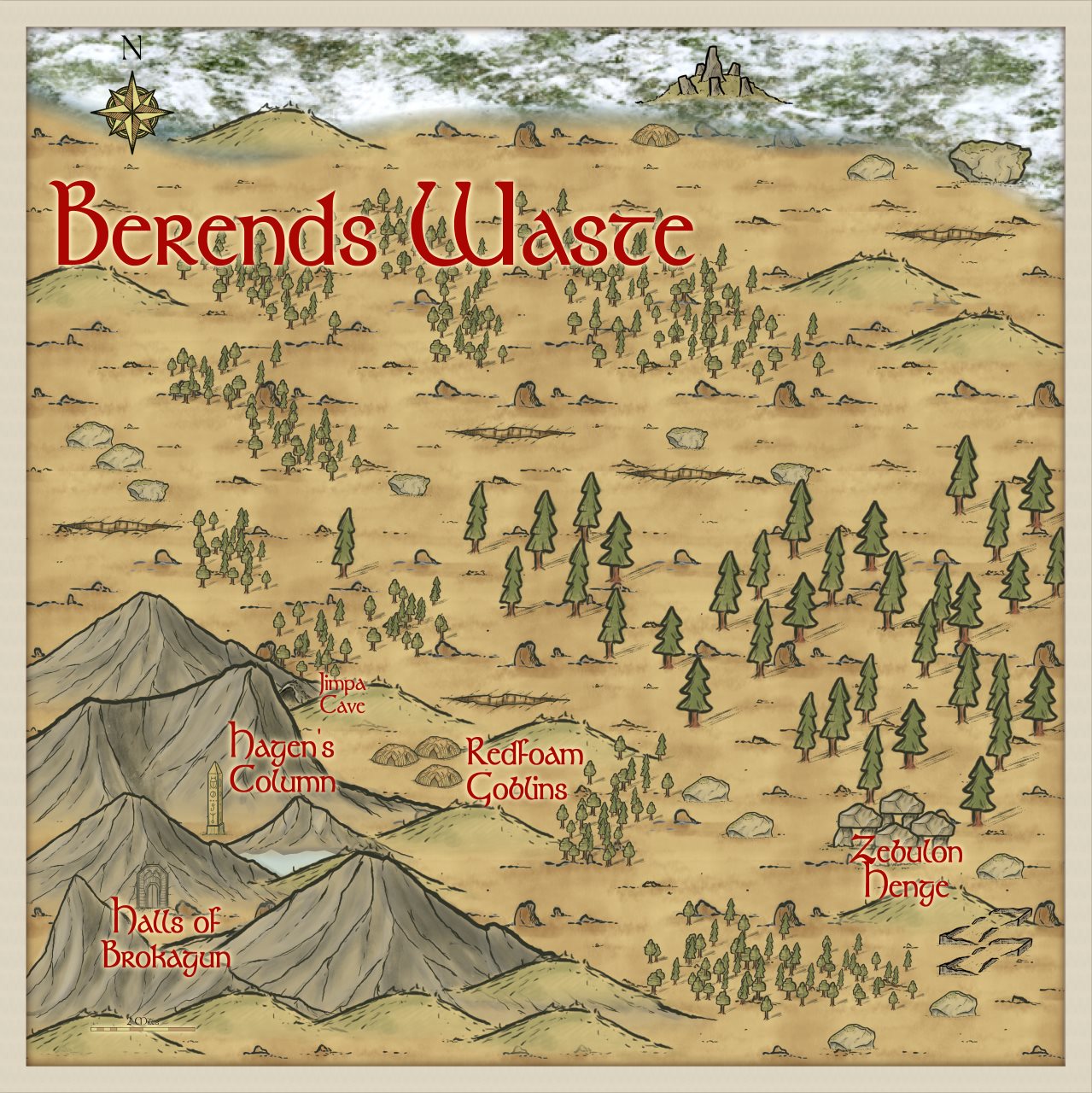 Nibirum Map: Berends Wastes region by Quenten Walker