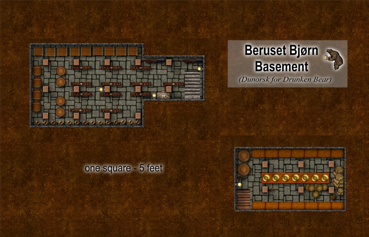Nibirum Map: drunken bear inn cellar by Quenten Walker