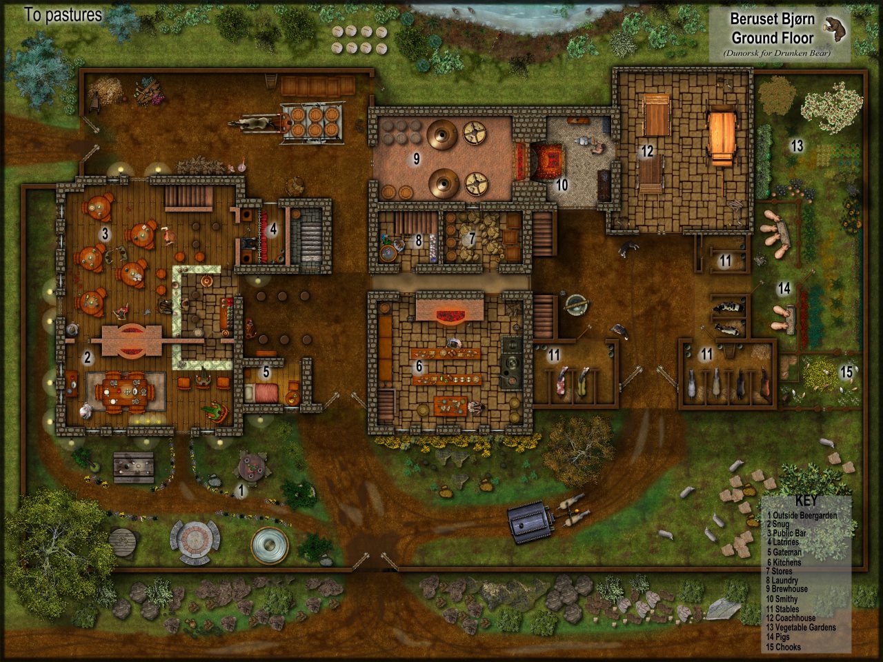 Nibirum Map: drunken bear inn by Quenten Walker