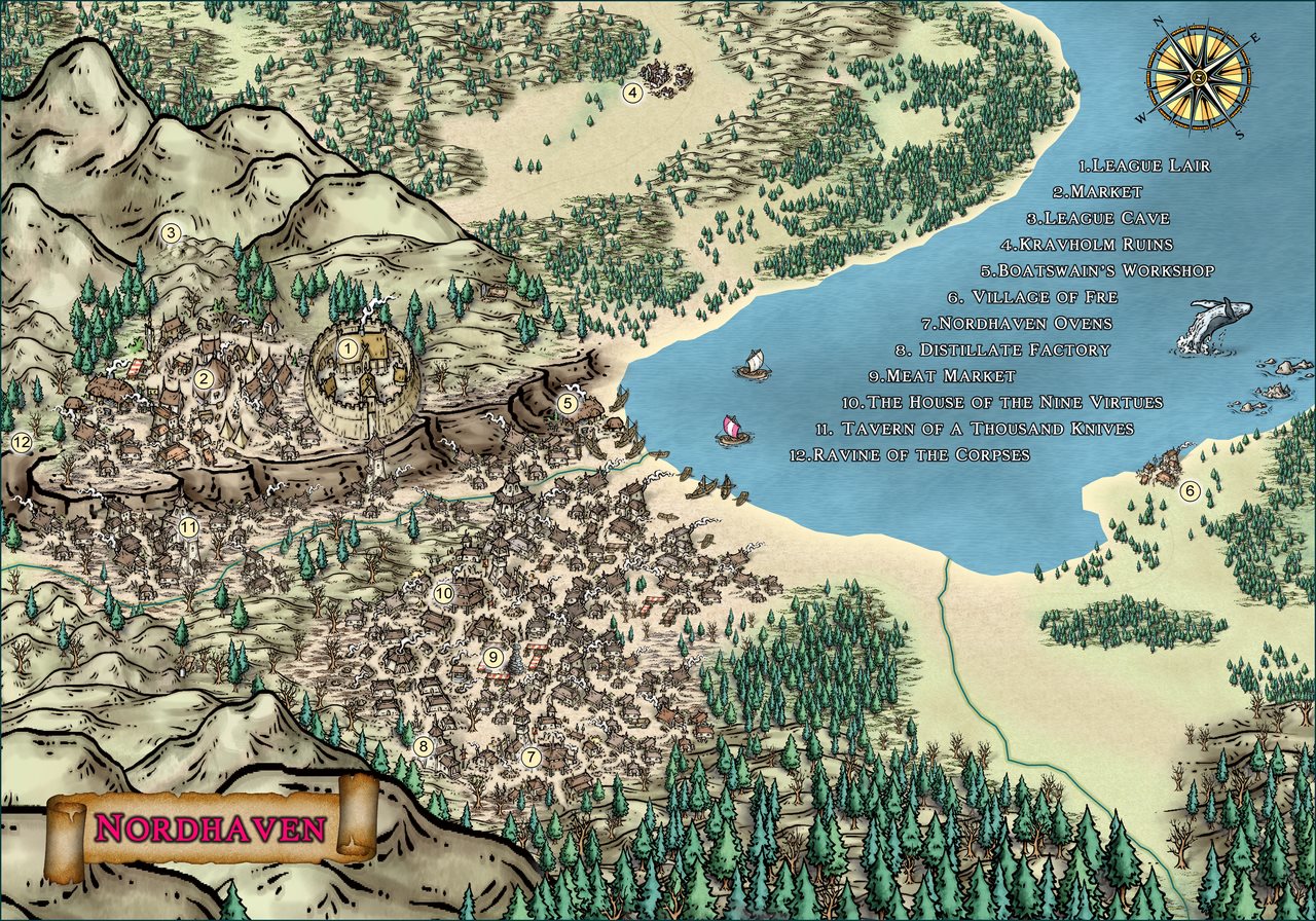 Nibirum Map: nordhaven town by Ricko Hasche