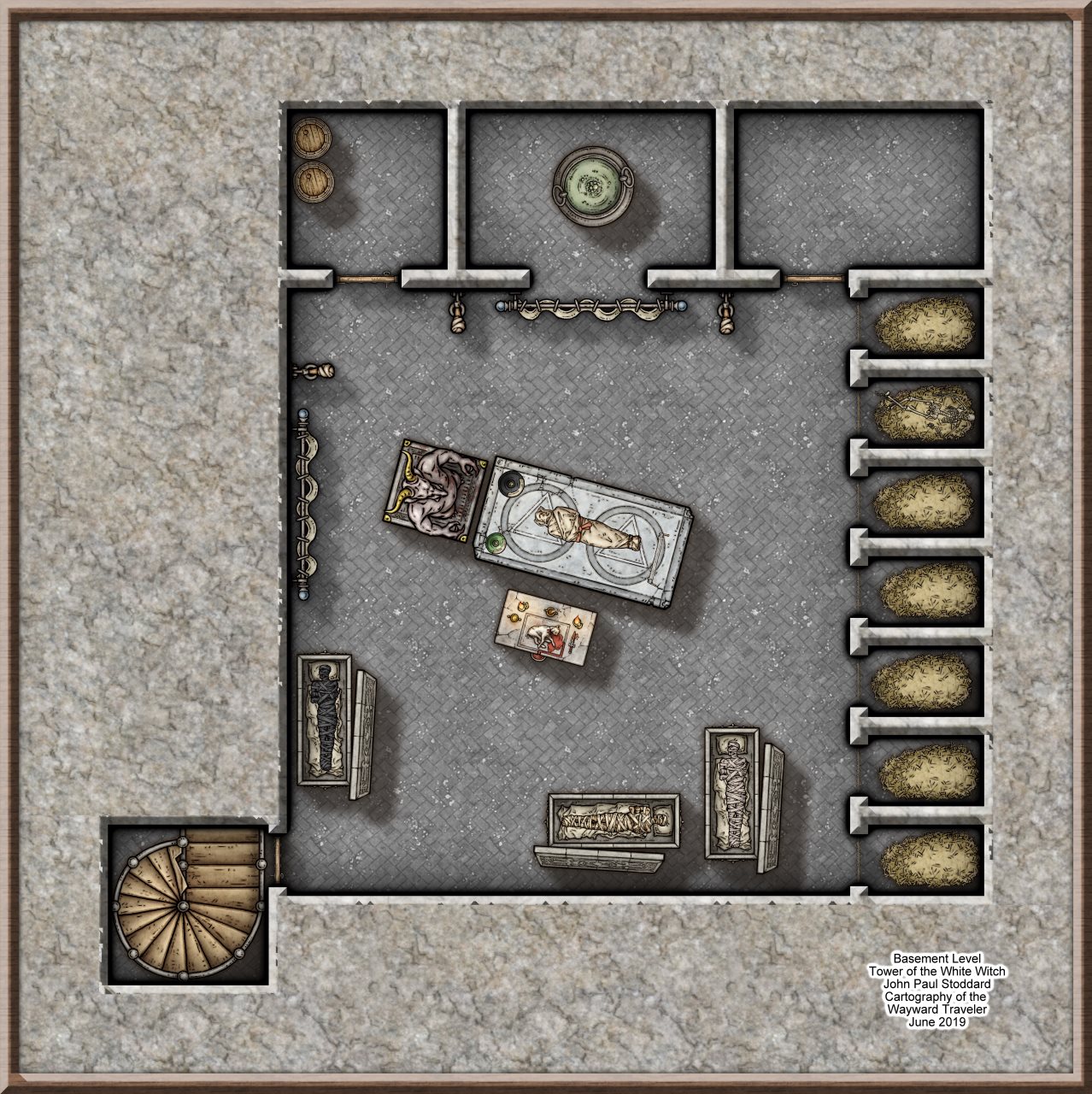 Nibirum Map: the tower of the white witch basement by John Paul Stoddard
