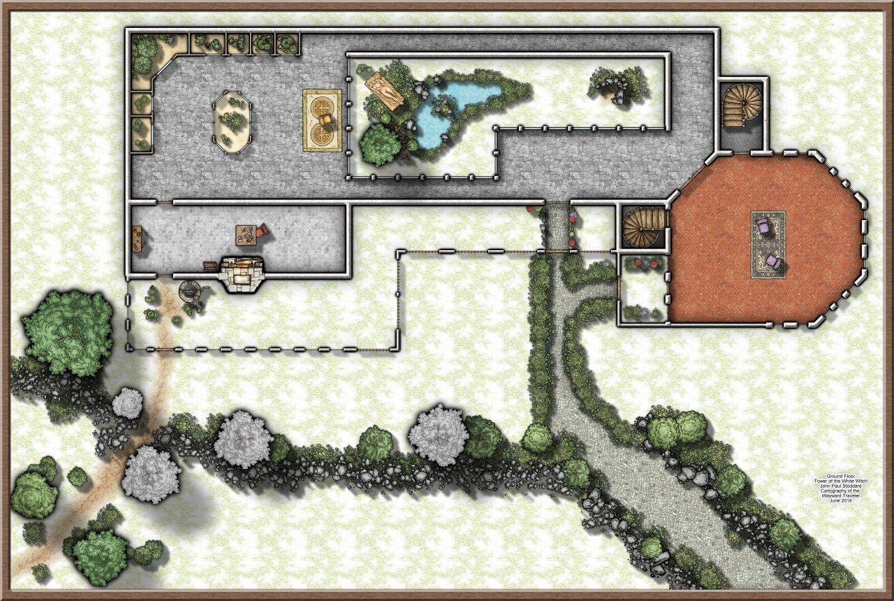 Nibirum Map: the tower of the white witch ground floor by John Paul Stoddard