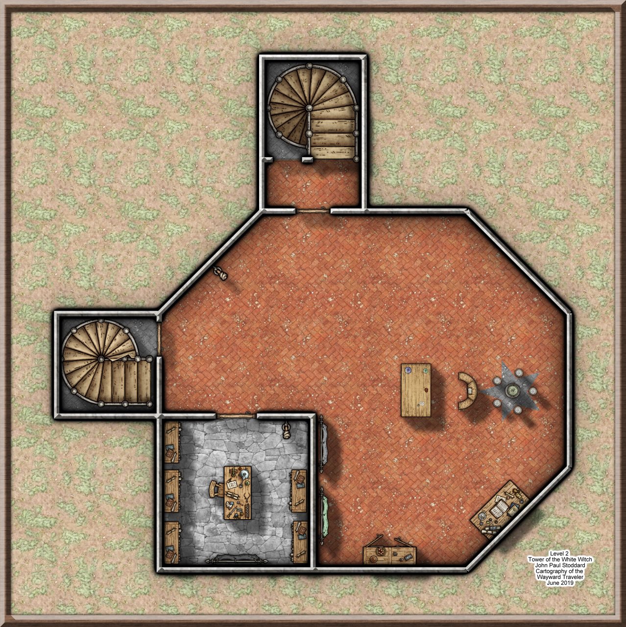 Nibirum Map: the tower of the white witch second floor by John Paul Stoddard