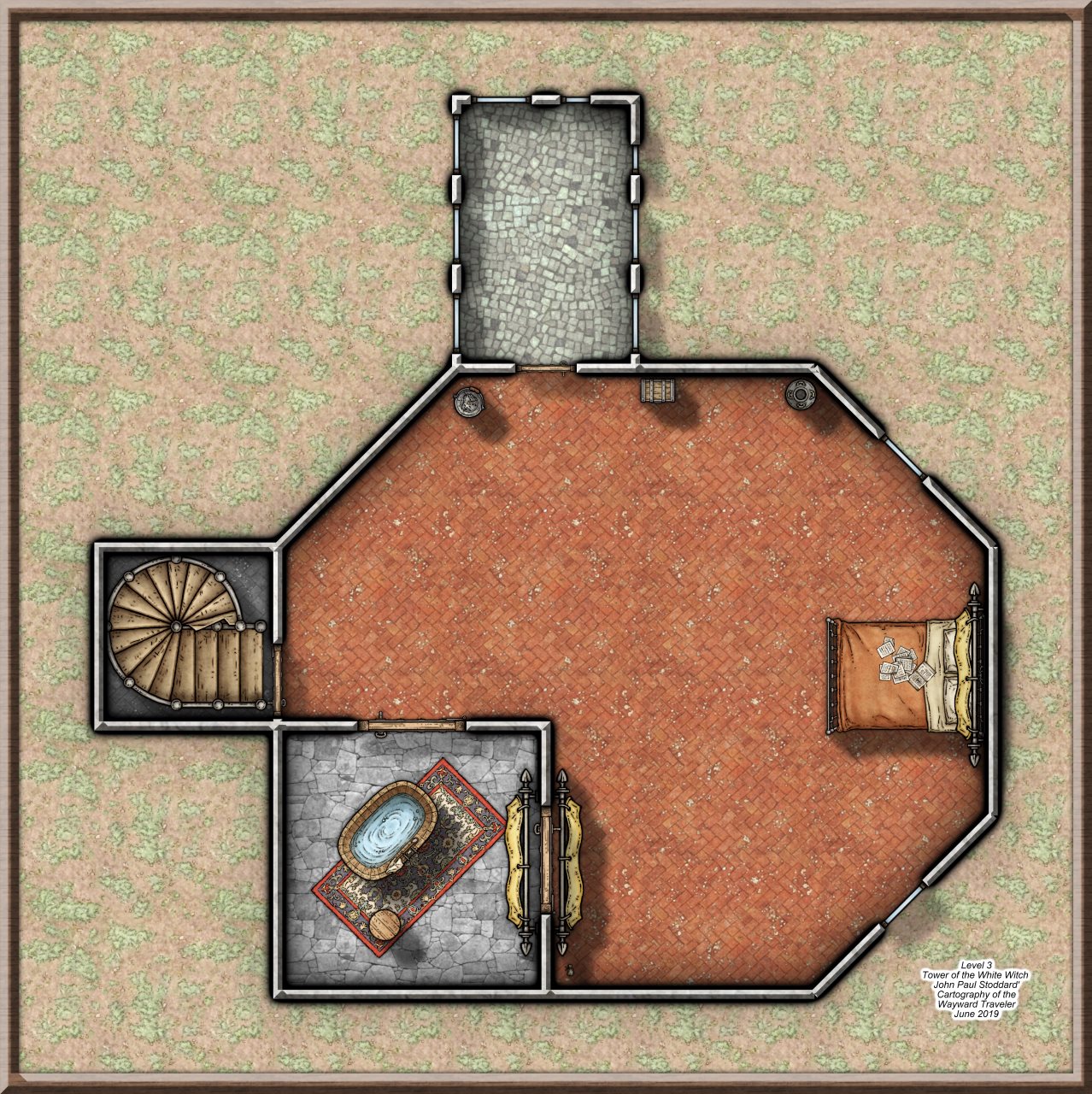 Nibirum Map: the tower of the white witch third floor by John Paul Stoddard