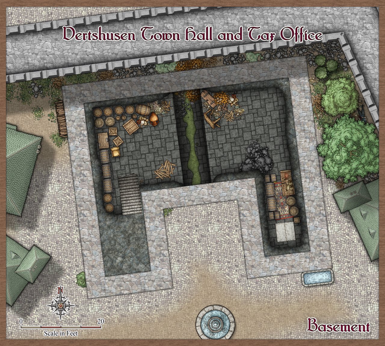 Nibirum Map: vertshusen town hall and tax office basement by Sue Daniel