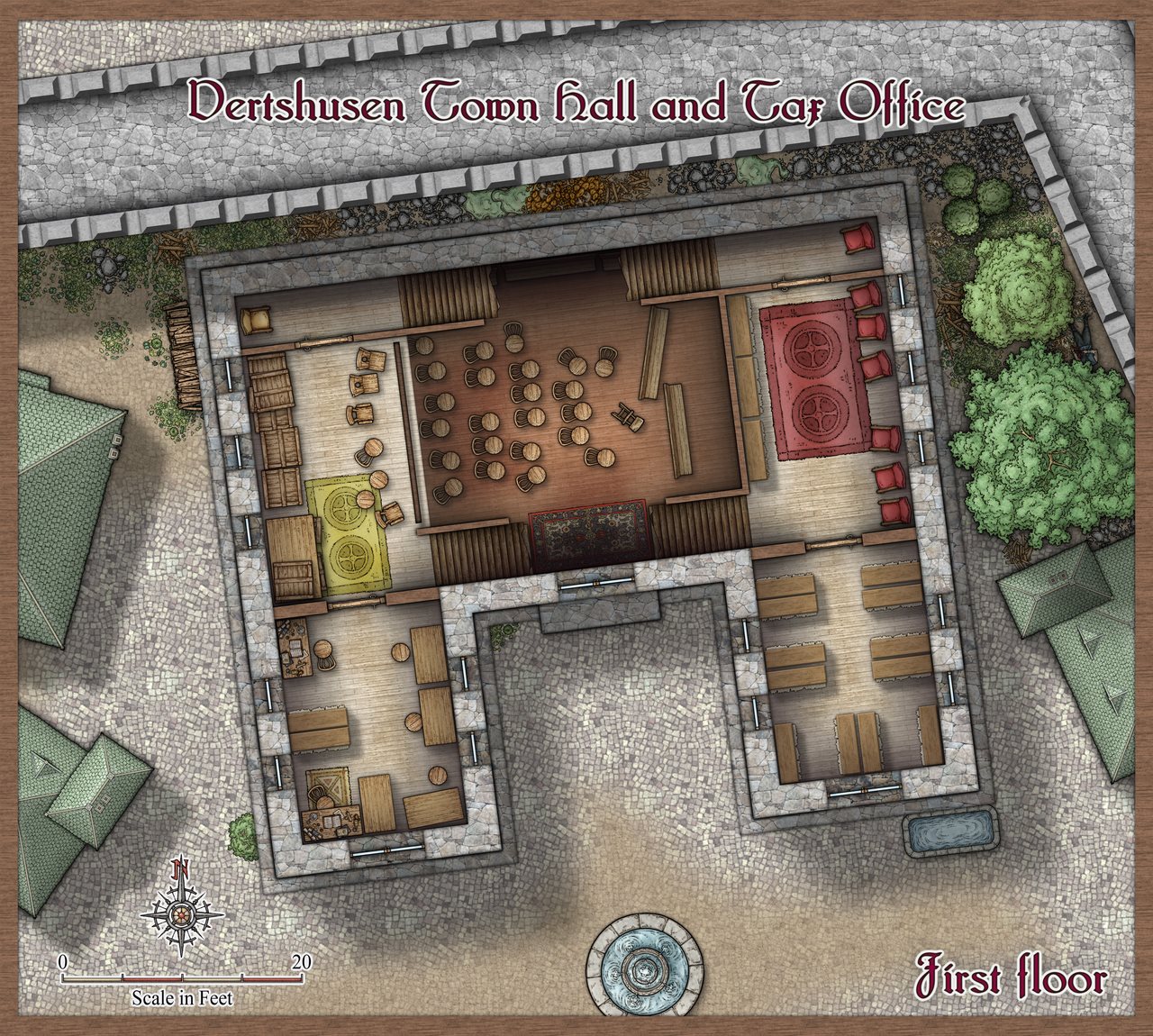 Nibirum Map: vertshusen town hall and tax office first floor by Sue Daniel