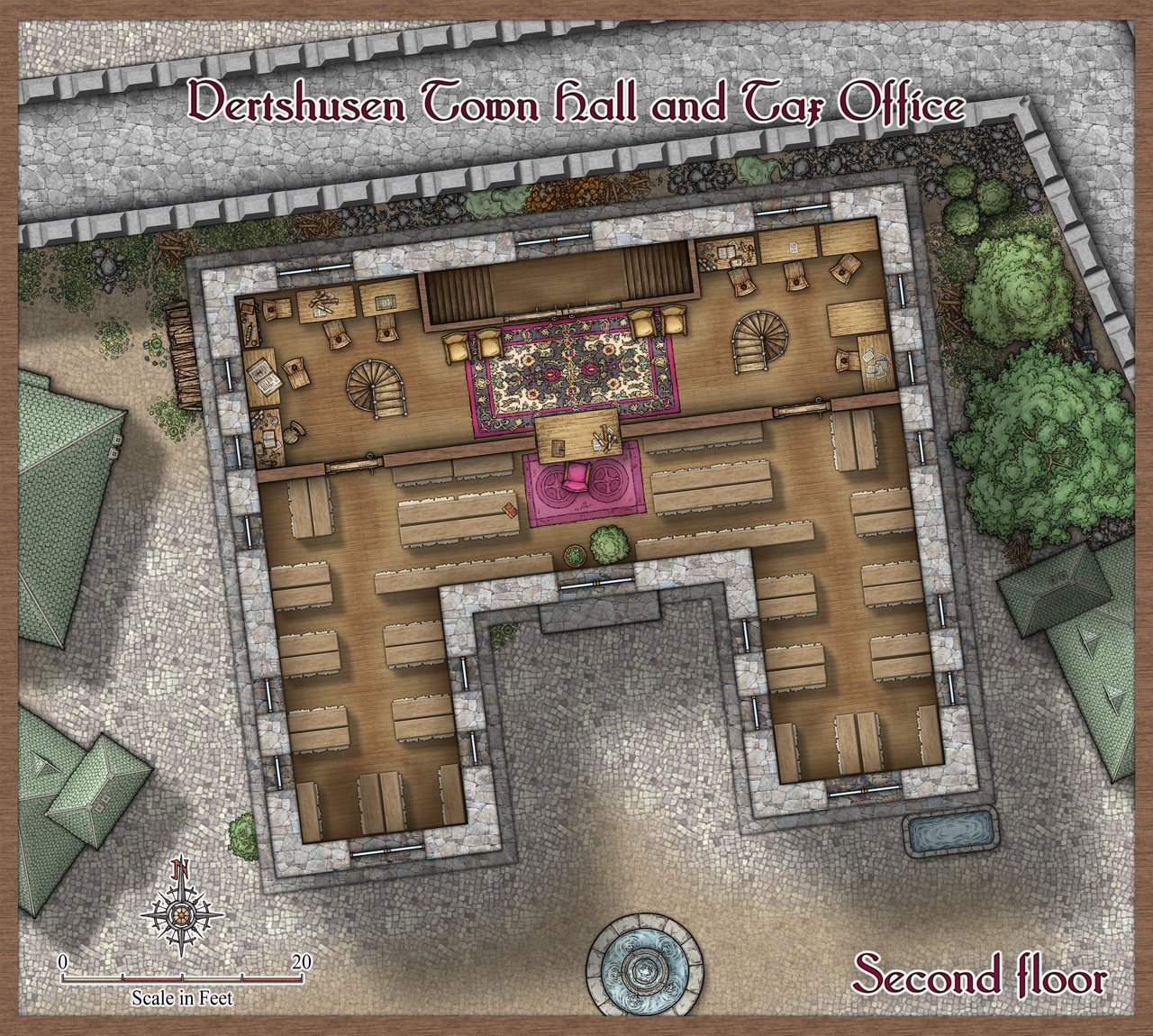 Nibirum Map: vertshusen town hall and tax office second floor by Sue Daniel
