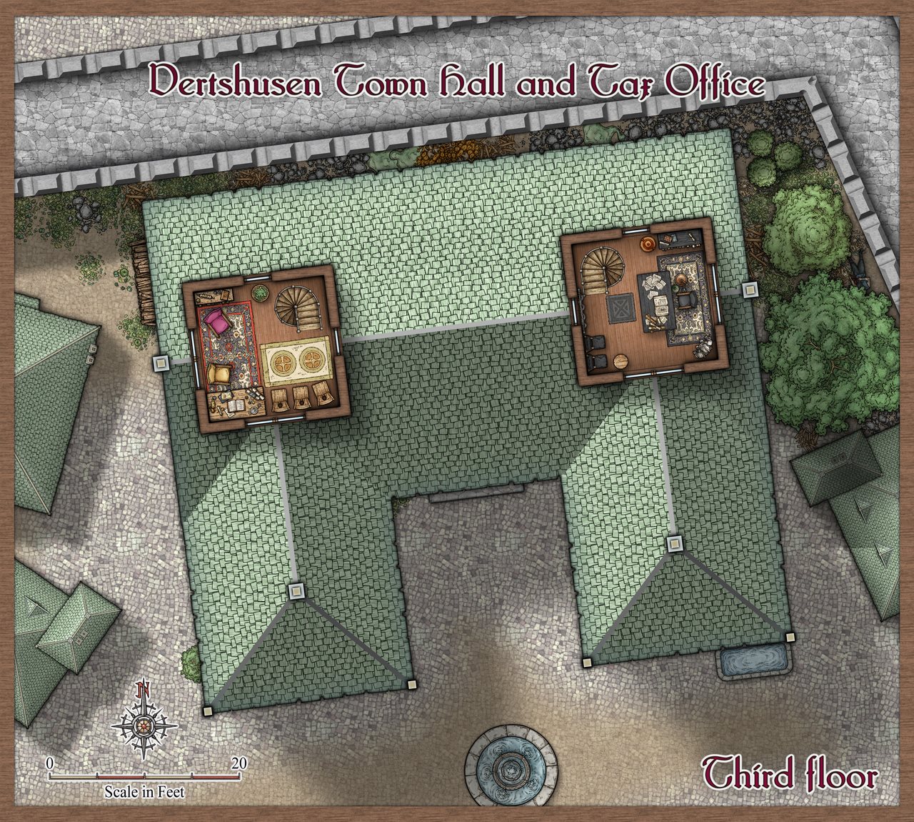 Nibirum Map: vertshusen town hall and tax office third floor by Sue Daniel