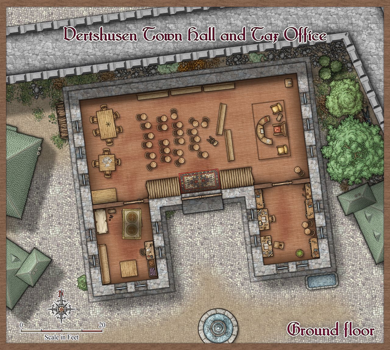 Nibirum Map: vertshusen town hall and tax office by Sue Daniel