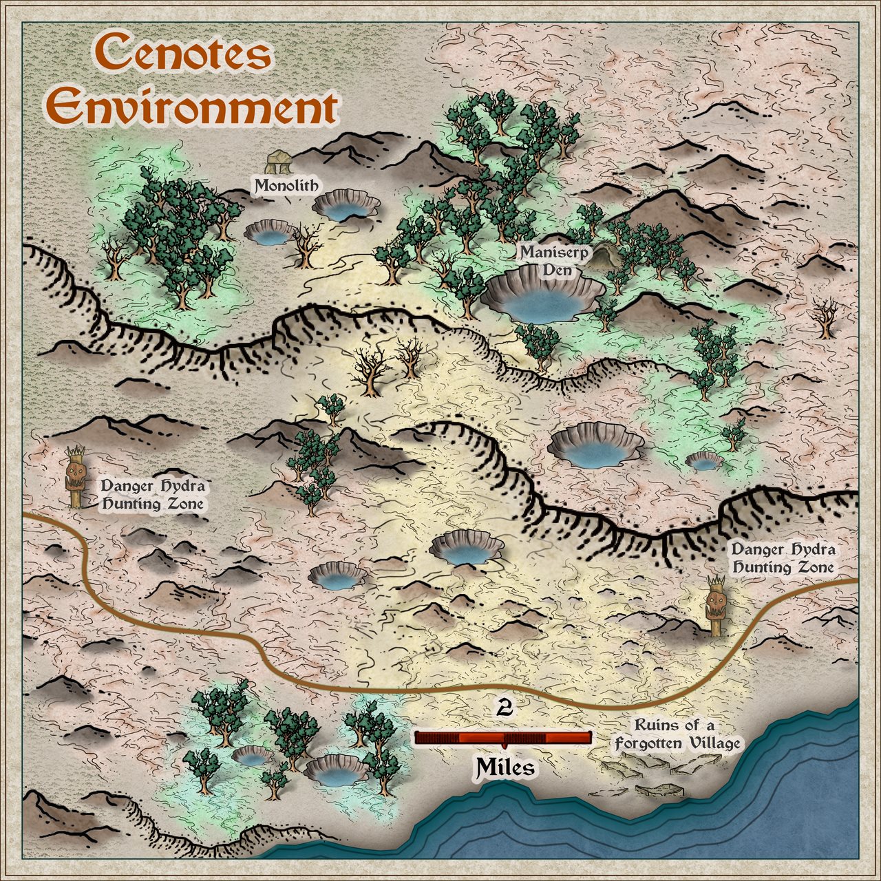 Nibirum Map: cenotes environment by Ricko Hasche