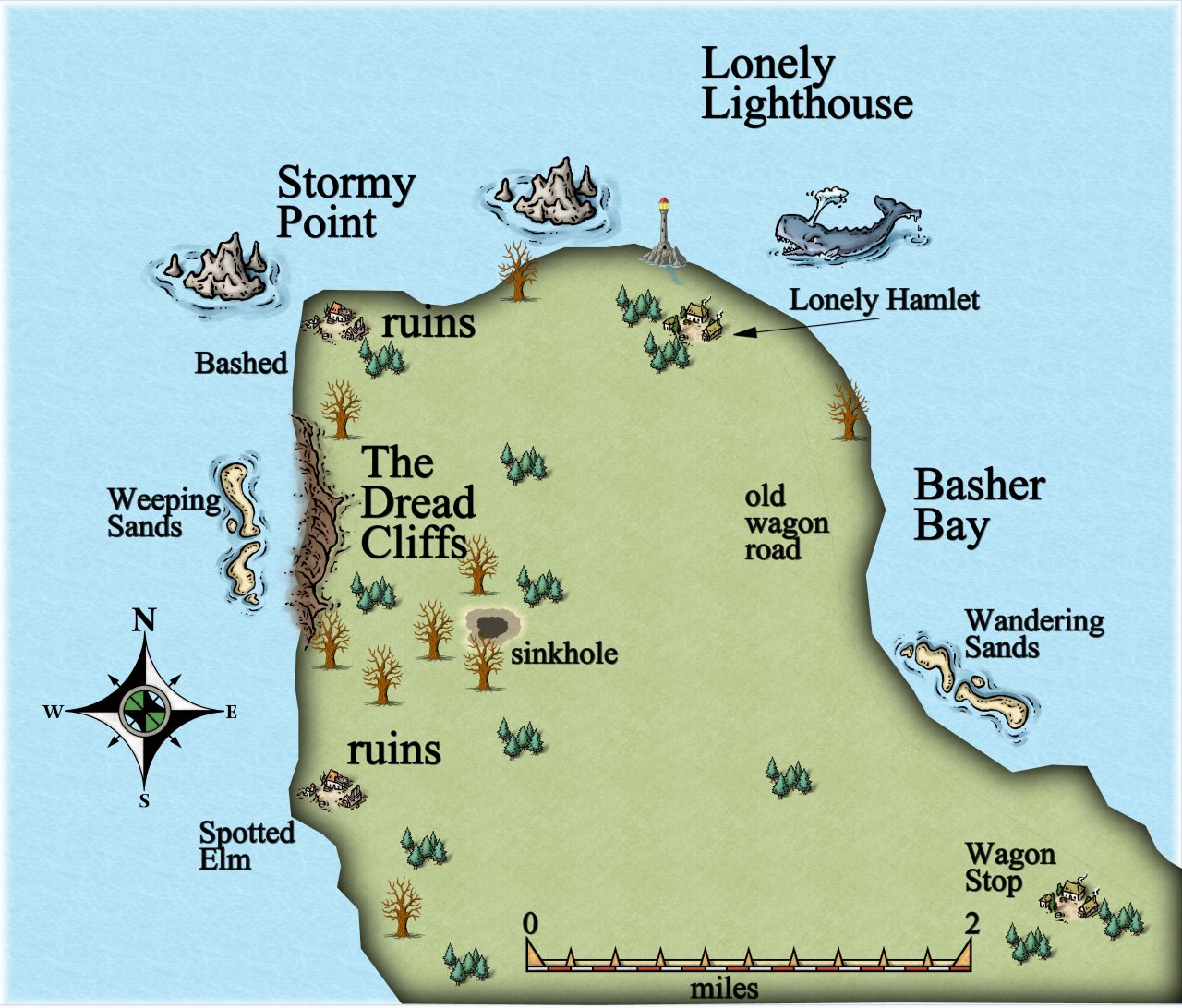 Nibirum Map: lonely lighthouse environs by JimP