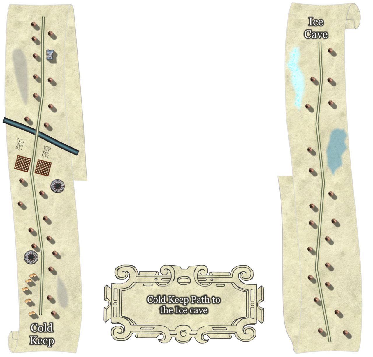 Nibirum Map: path - cold keep to ice cave by JimP