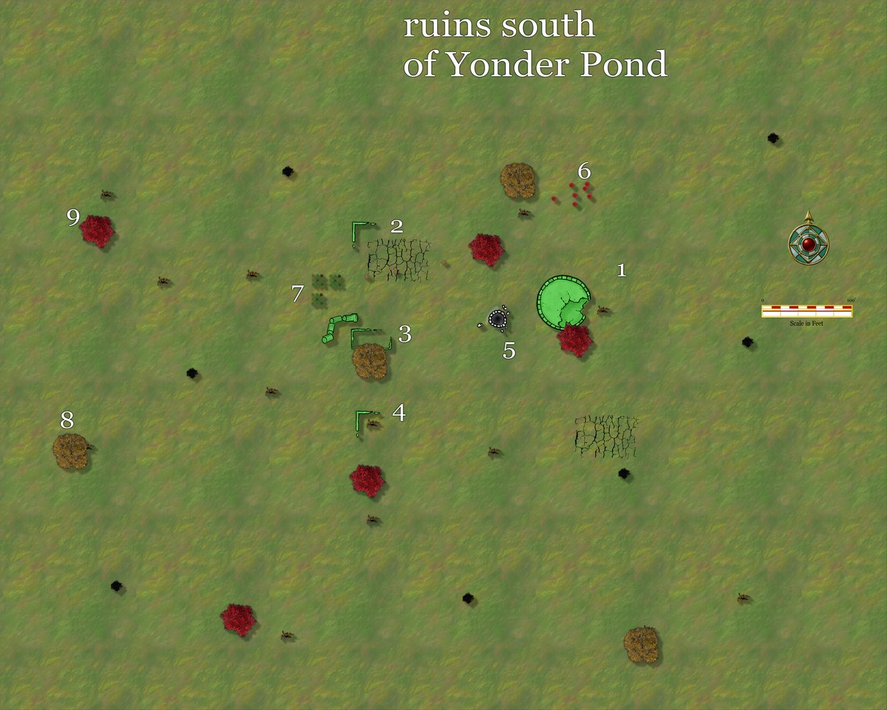 Nibirum Map: yonder spring ruins south by JimP