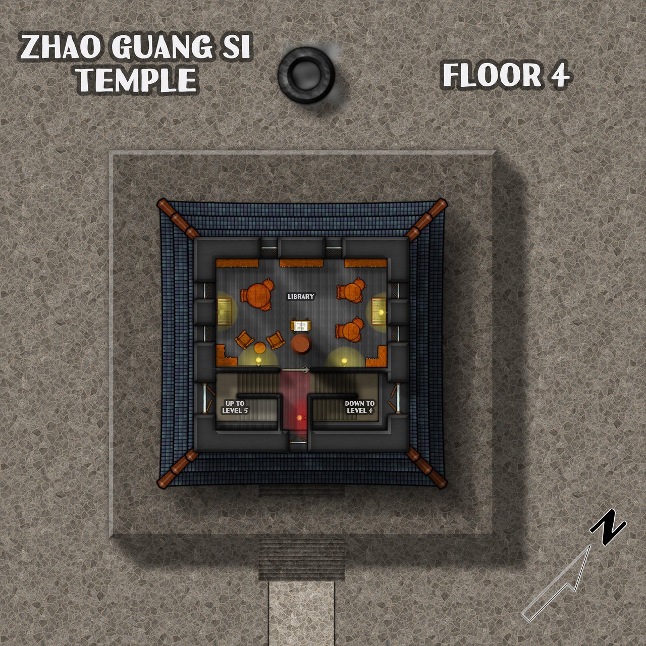 Nibirum Map: zhao guang si temple - floor 4 by Kevin Goebel (Royal Scribe)
