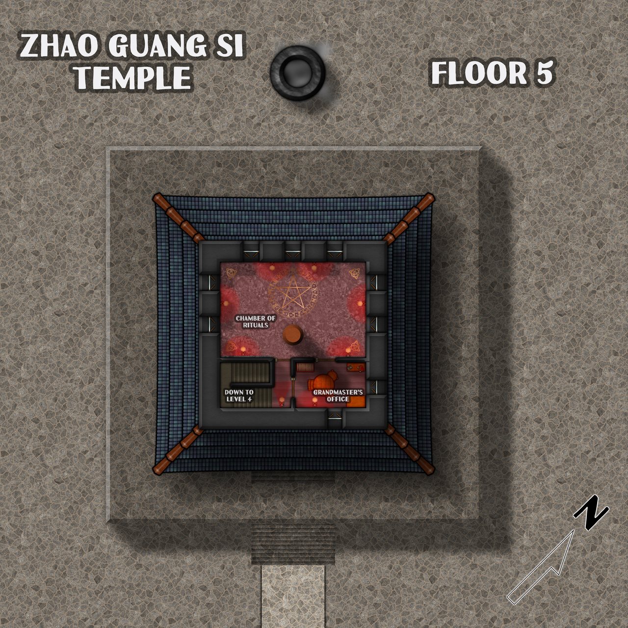 Nibirum Map: zhao guang si temple - floor 5 by Kevin Goebel (Royal Scribe)