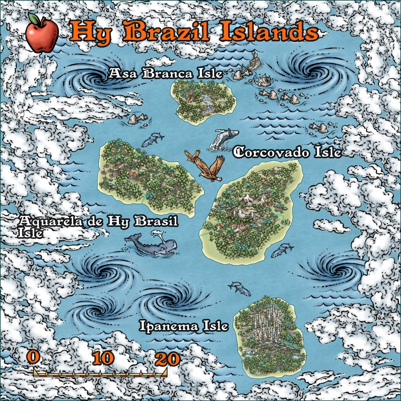Nibirum Map: hy brazil islands by Ricko Hasche