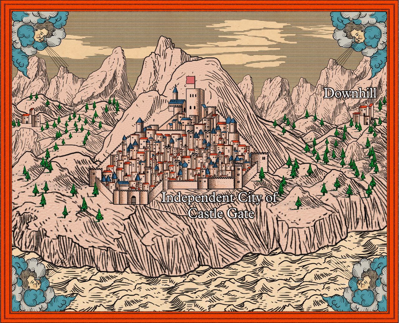 Nibirum Map: independent city of castle gate by Ricko Hasche