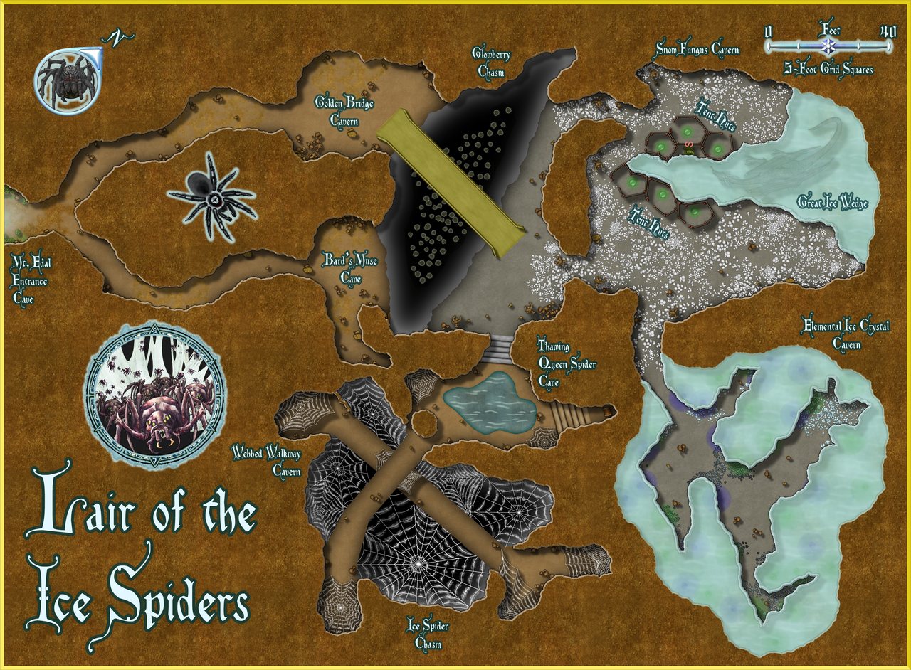 Nibirum Map: lair of the ice spiders by Wyvern