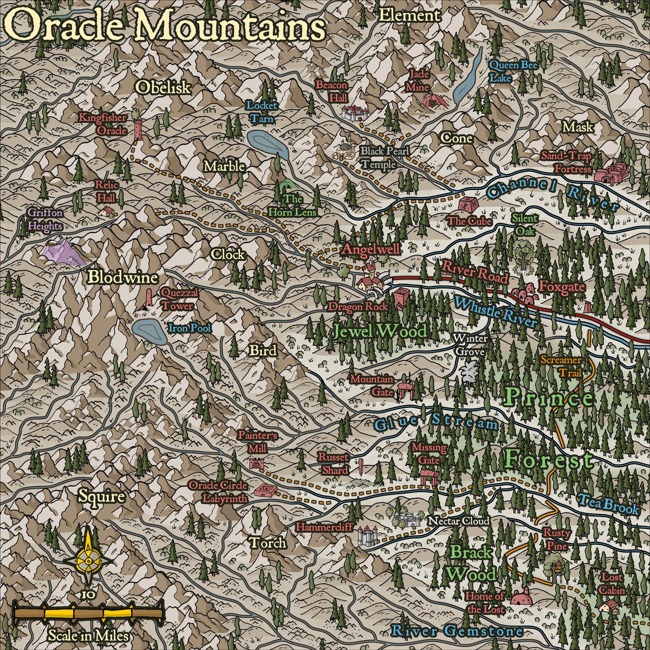 Nibirum Map: oracle mountains by Wyvern